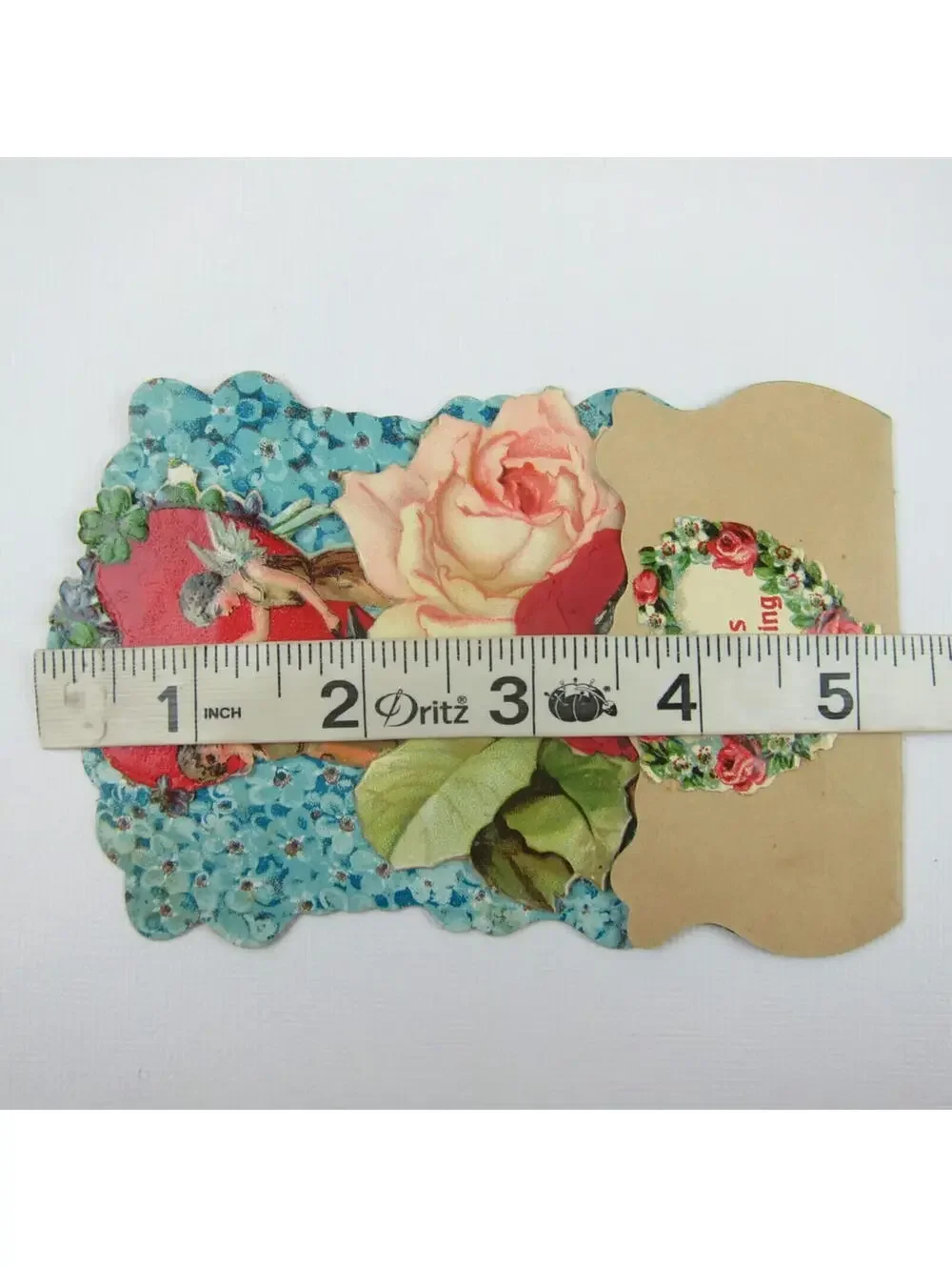 Vintage Valentine Honeycomb 3D Pop Up Angels Blacksmith Horseshoe Rose Flowers